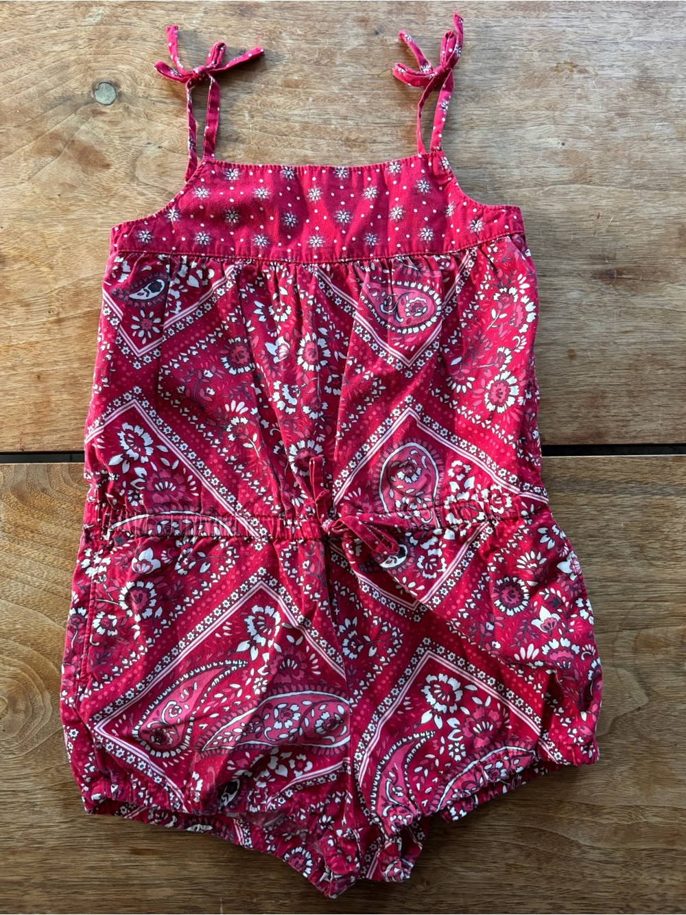 GAP 3T Romper Red Paisley Western Style one piece